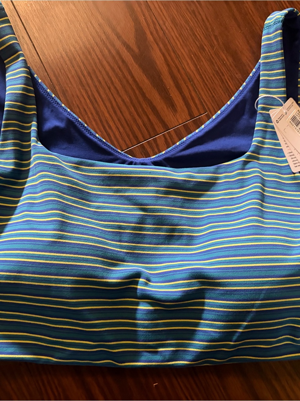 Womens Lululemon Striped Blue & Green Tank Top bra